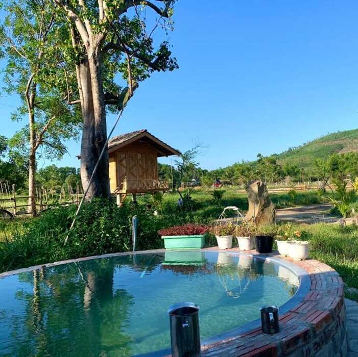 Kết hợp cảnh quan thiên nhiên tạo điểm nhấn cho homestay